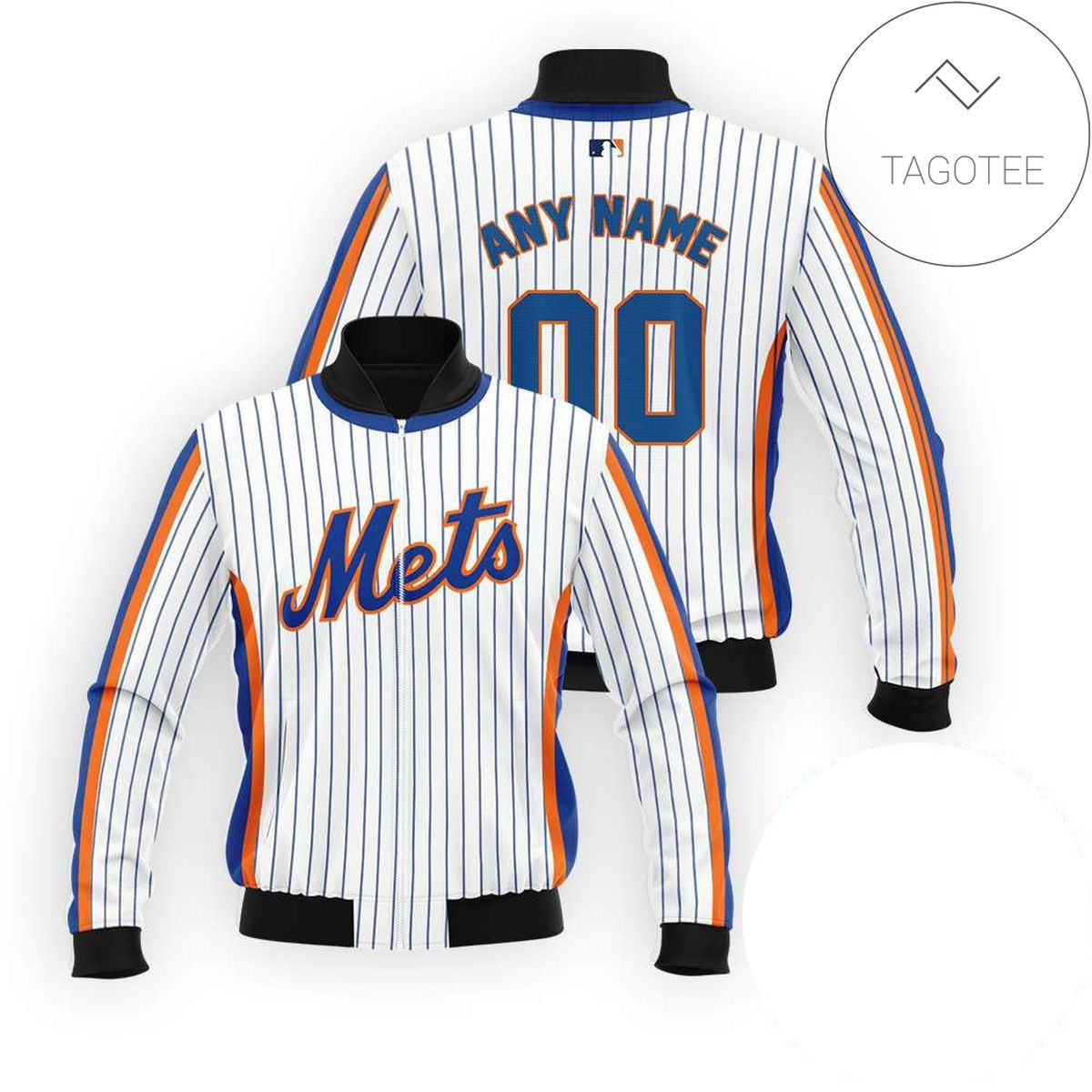 New York Mets Personalized Name Number White Bomber Jacket | MLB Team Jacket for Men & Women | Baseball Fan Gift