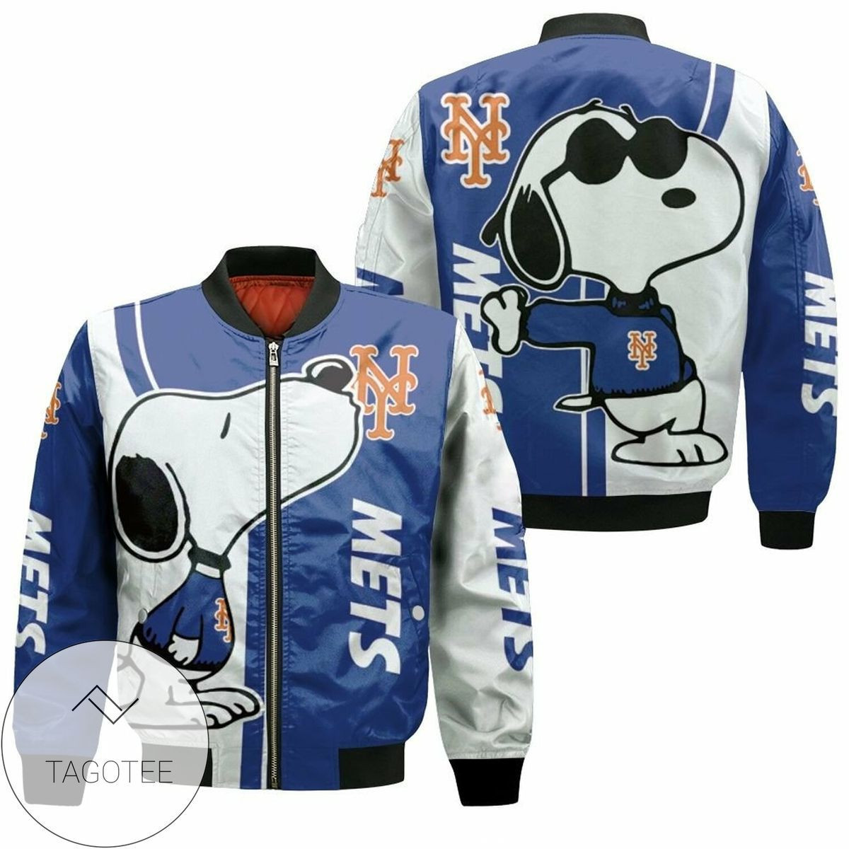 New York Mets Snoopy Lover Bomber Jacket | MLB Team Jacket for Men & Women | Baseball Fan Gift
