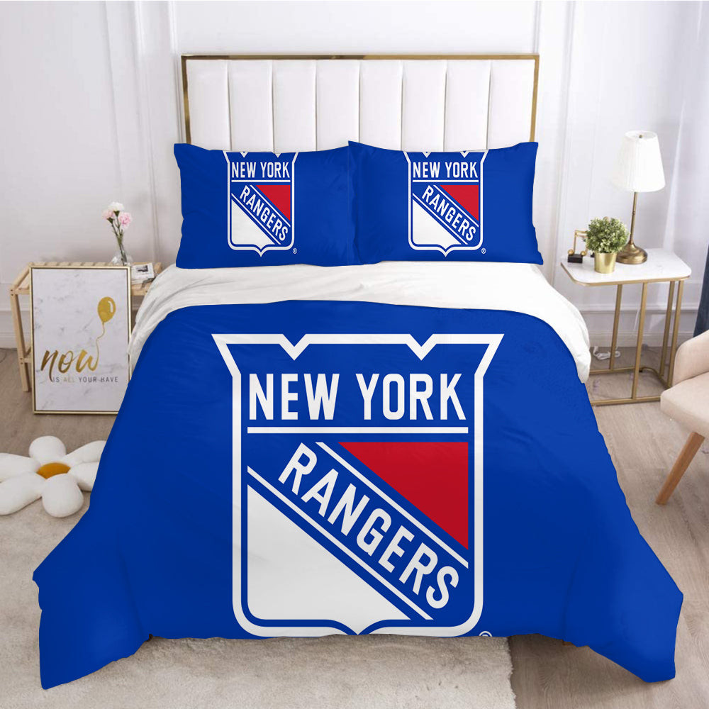 New York Rangers Hockey League Duvet Cover Quilt Cover Pillowcase Bedding Set Bed Linen Home Bedroom Decor