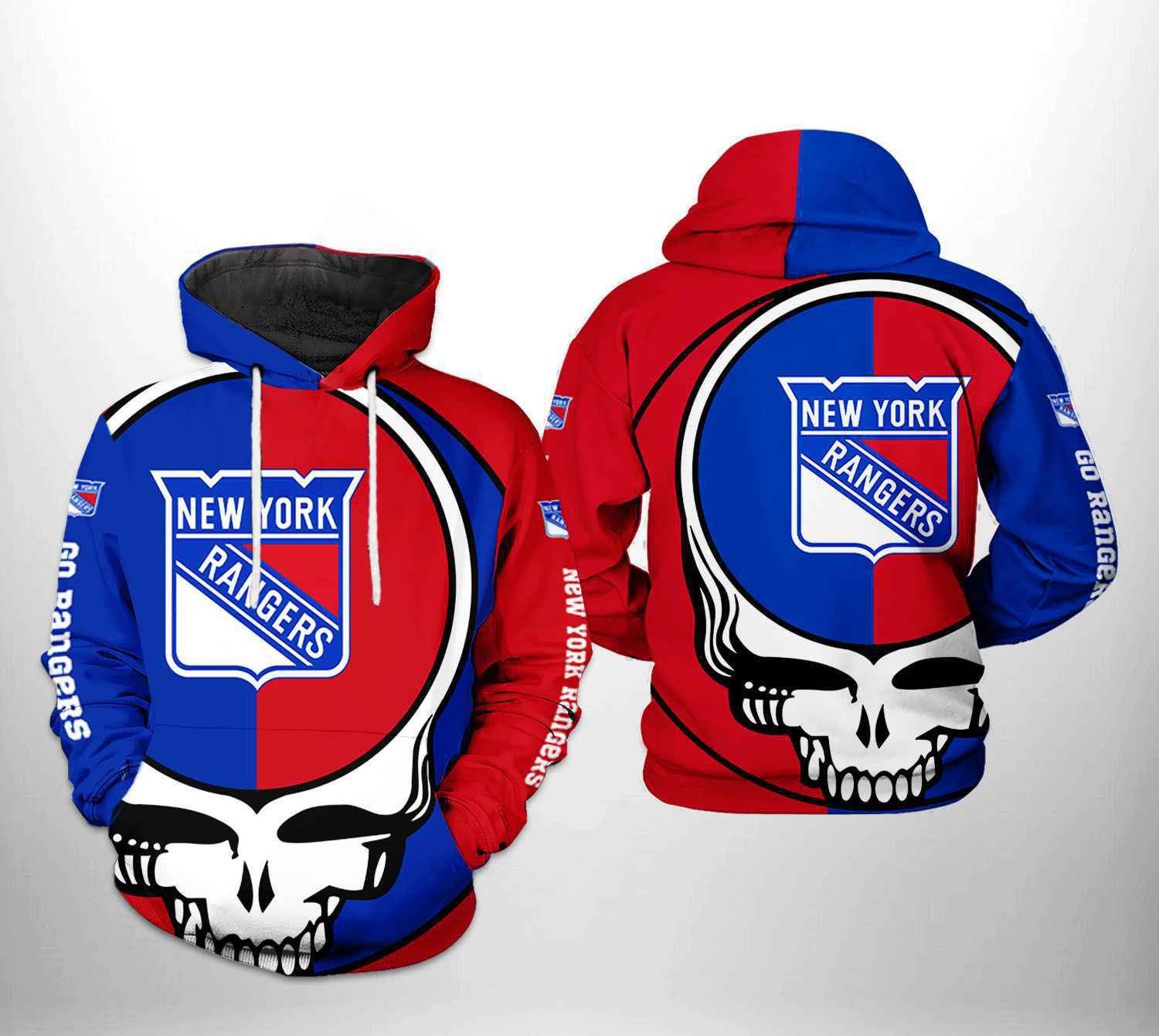 New York Rangers NHL Grateful Dead 3D All Over Print Hoodie & Zip Hoodie