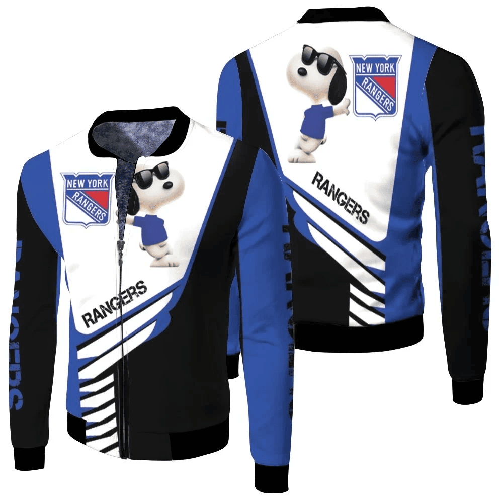 New York Rangers Snoopy For Fans Bomber Jacket | NHL Team Jacket for Men & Women | Hockey Fan Gift