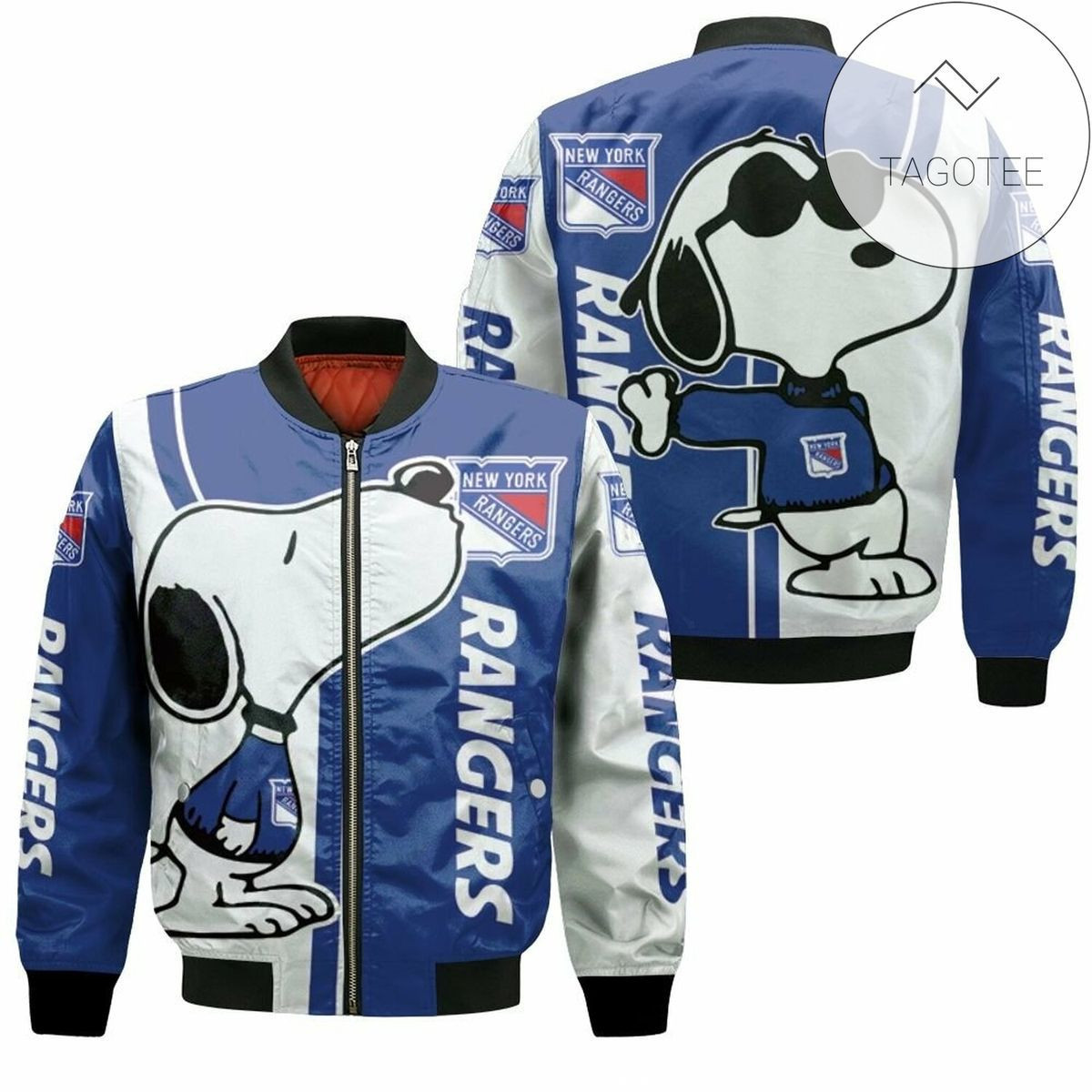 New York Rangers Snoopy Lover Bomber Jacket | NHL Team Jacket for Men & Women | Hockey Fan Gift