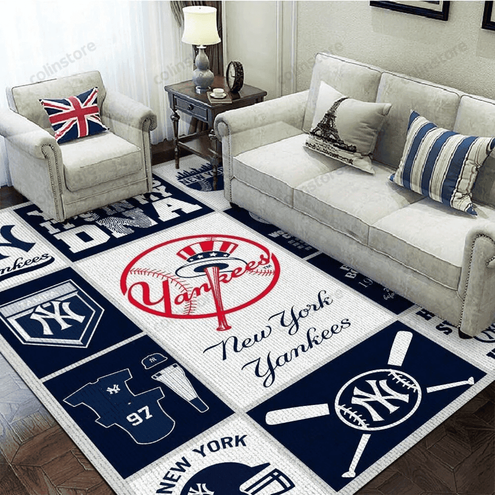 New York Yankees 3D Rectangle Area Rug – Full Print Carpet For Living Room & Bedroom Home Decor