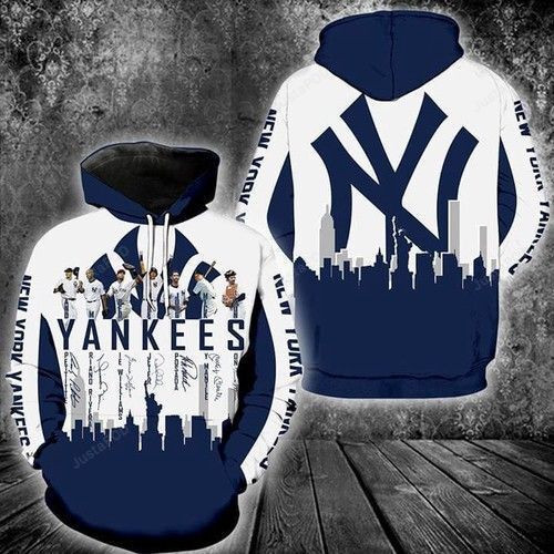 New York Yankees Team Signed New York City 3D All Over Print Hoodie & Zip Hoodie