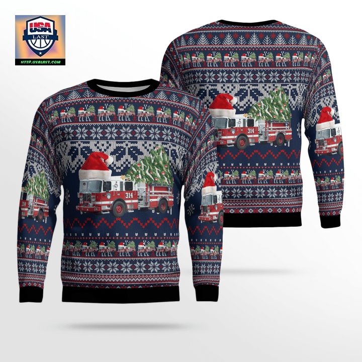 New York Yonkers Fire Department Christmas Sweater 3D