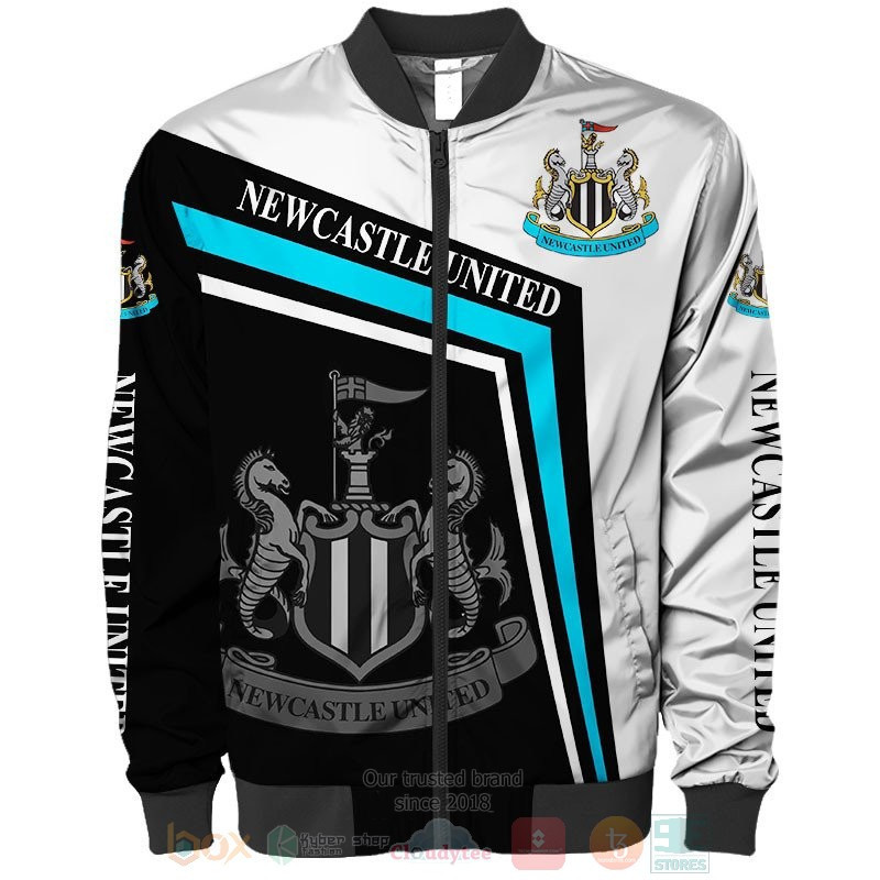 Newcastle United FC Black White Bomber Jacket | Streetwear Jacket for Men & Women | Fan Gift