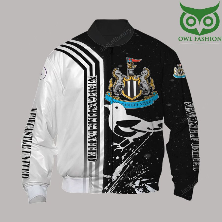 Newcastle United FC Black White The Magpies Bomber Jacket | Streetwear Jacket for Men & Women | Fan Gift