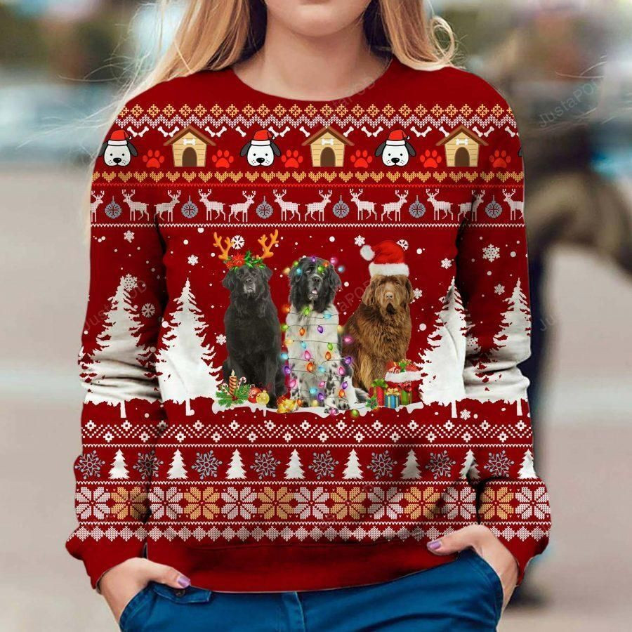 Newfoundland Dog Ugly Christmas Sweater, Perfect Holiday Gift
