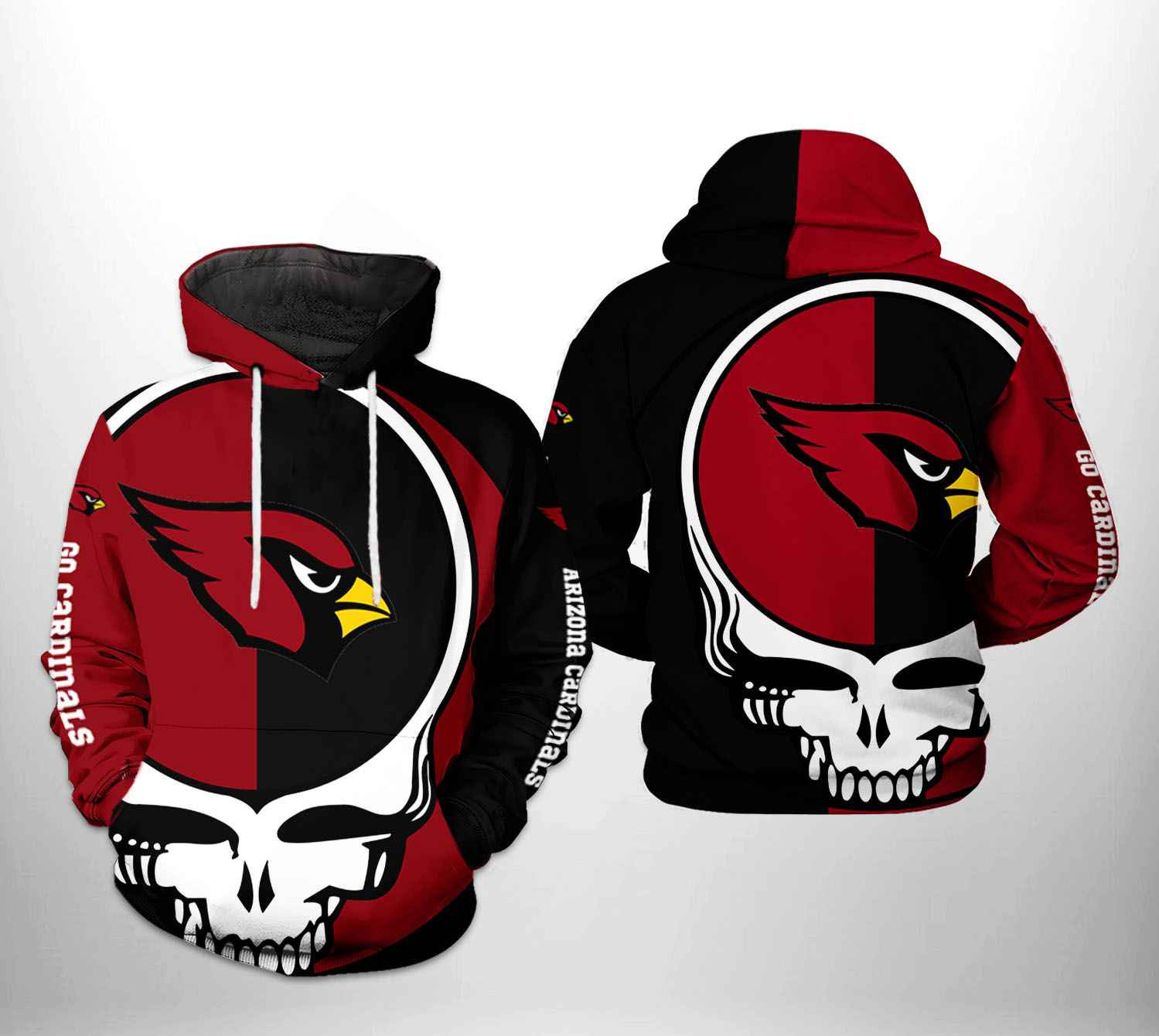 NFL Arizona Cardinals NFL Grateful Dead 3D All Over Print Hoodie & Zip Hoodie