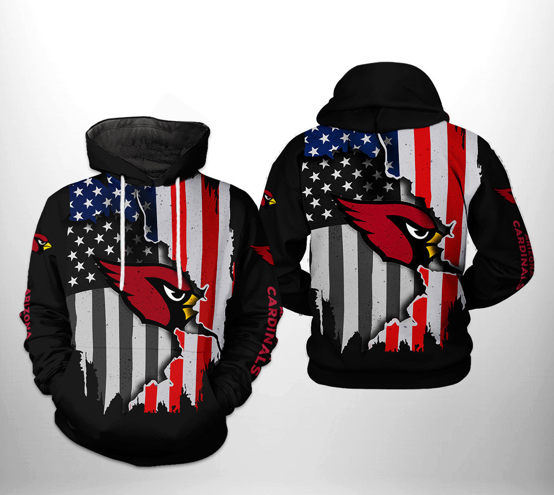 NFL Arizona Cardinals NFL US Flag Team 3D All Over Print Hoodie & Zip Hoodie