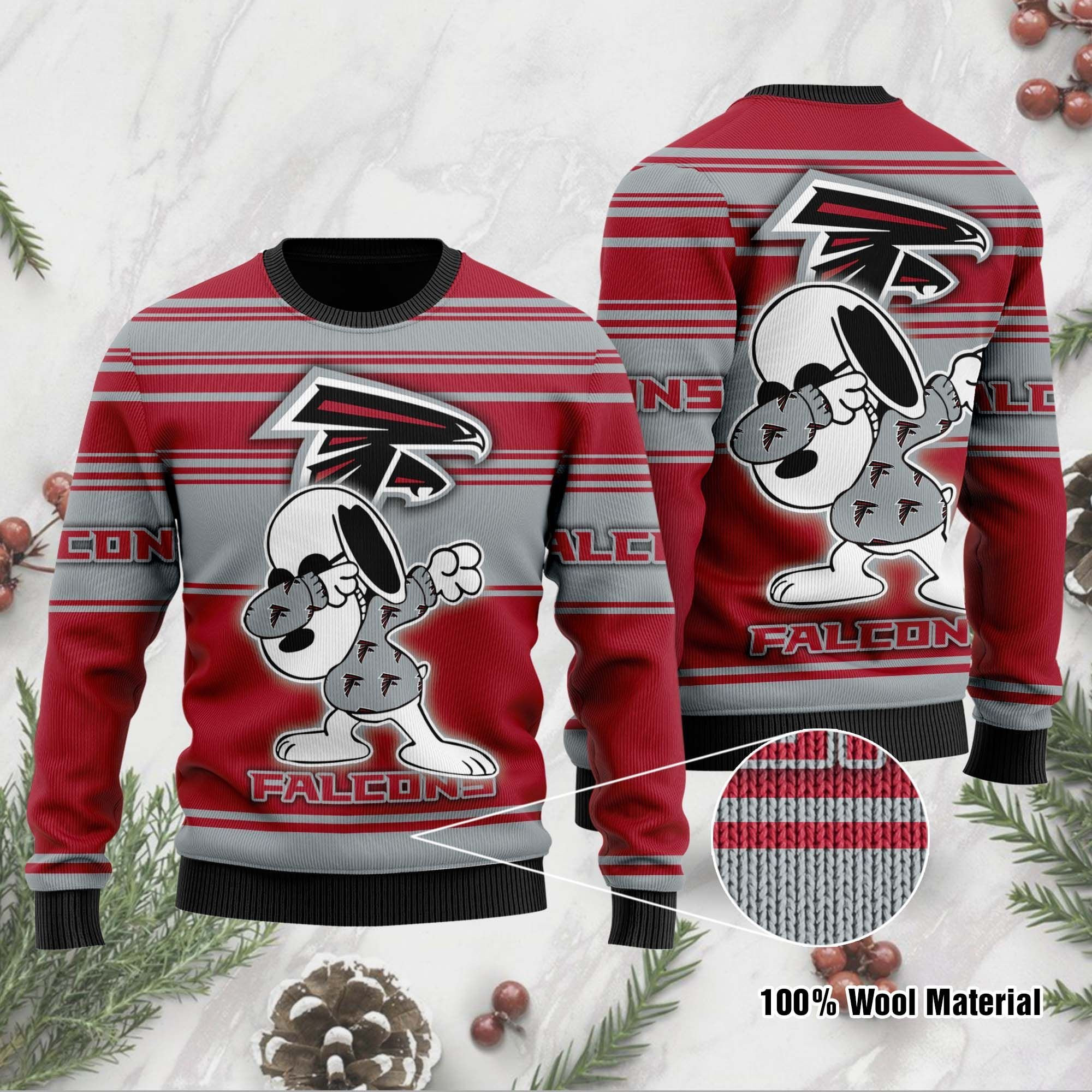NFL Atlanta Falcons D Full Printed Sweater Shirt For Football Fan Nfl Jersey Ugly Christmas Sweater, Perfect Holiday Gift