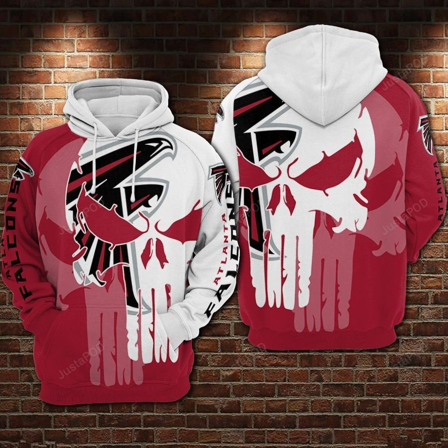NFL Atlanta Falcons Nfl Football Big Punisher Skull 3D All Over Print Hoodie & Zip Hoodie