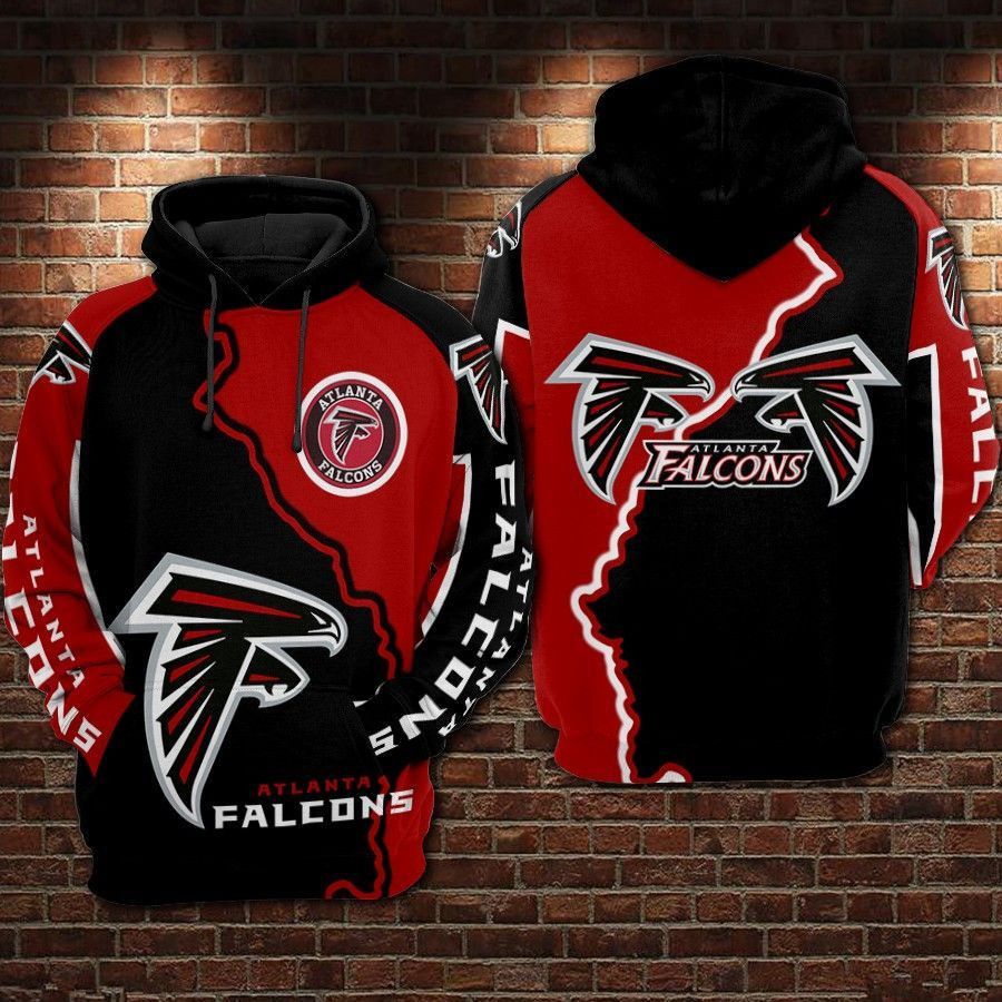 NFL Atlanta Falcons Nfl Football Red Black 3D All Over Print Hoodie & Zip Hoodie