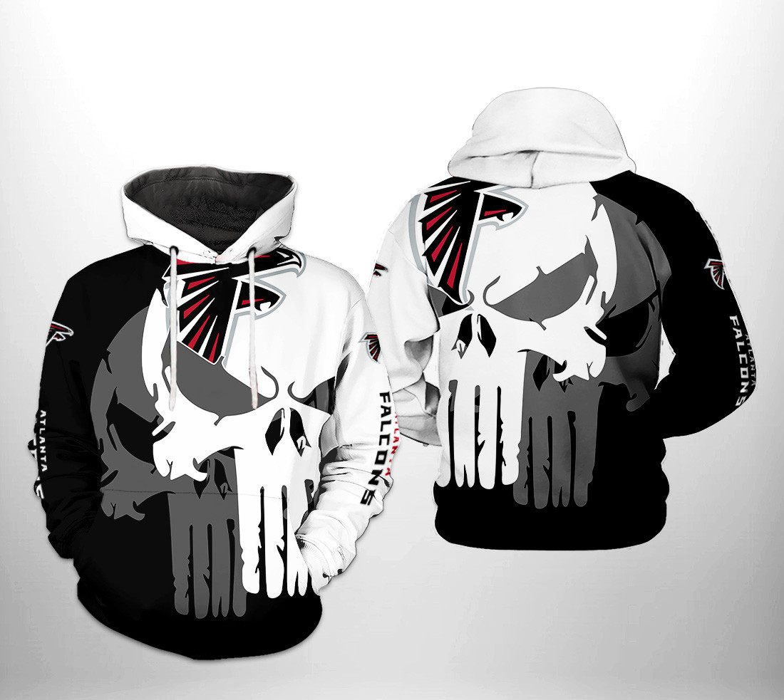 NFL Atlanta Falcons NFL Team Skull 3D All Over Print Hoodie & Zip Hoodie