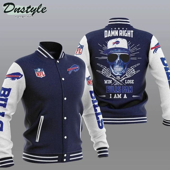 NFL Buffalo Bills Dark Blue Damn Right Baseball Jacket Varsity Baseball Jacket for Men & Women | NFL Team Fan Gift