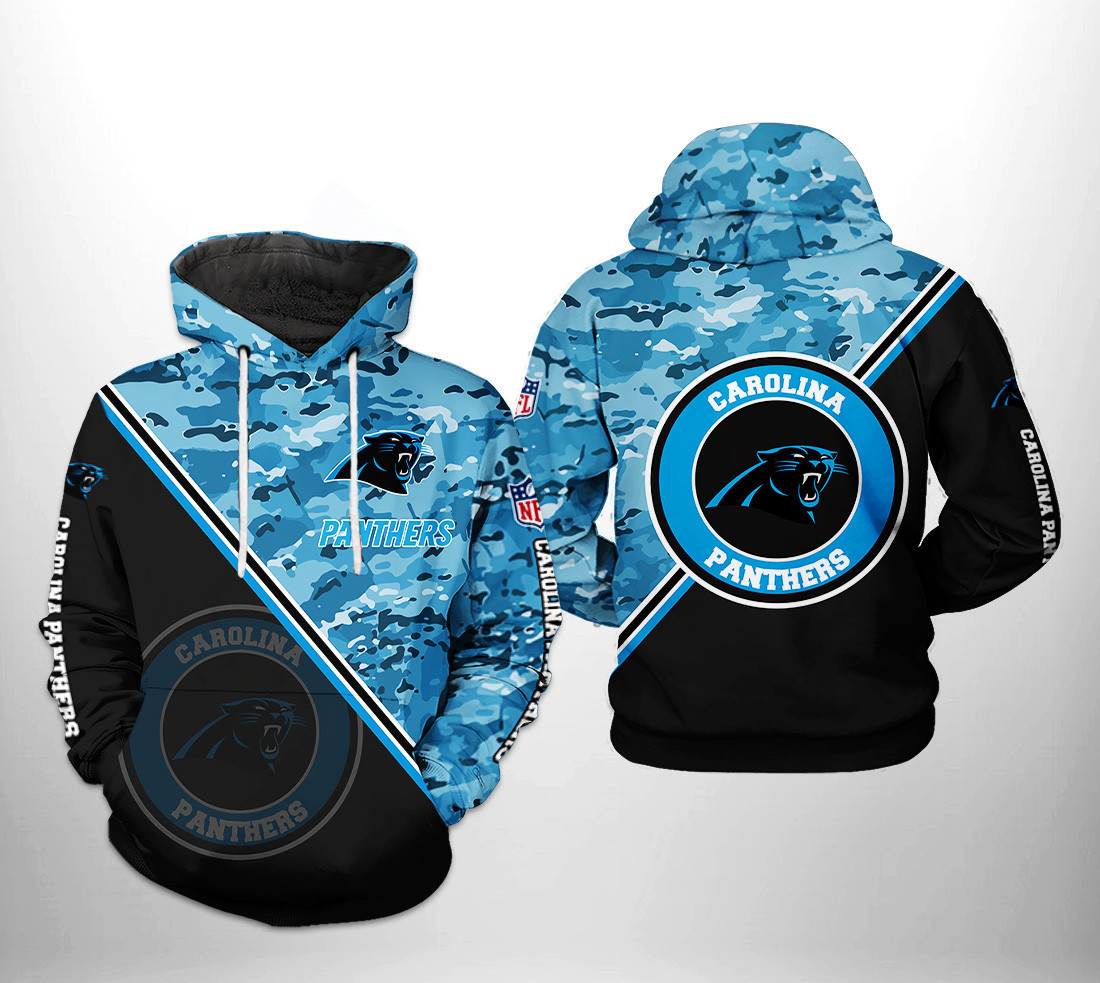 NFL Carolina Panthers NFL Camo Team 3D All Over Print Hoodie & Zip Hoodie