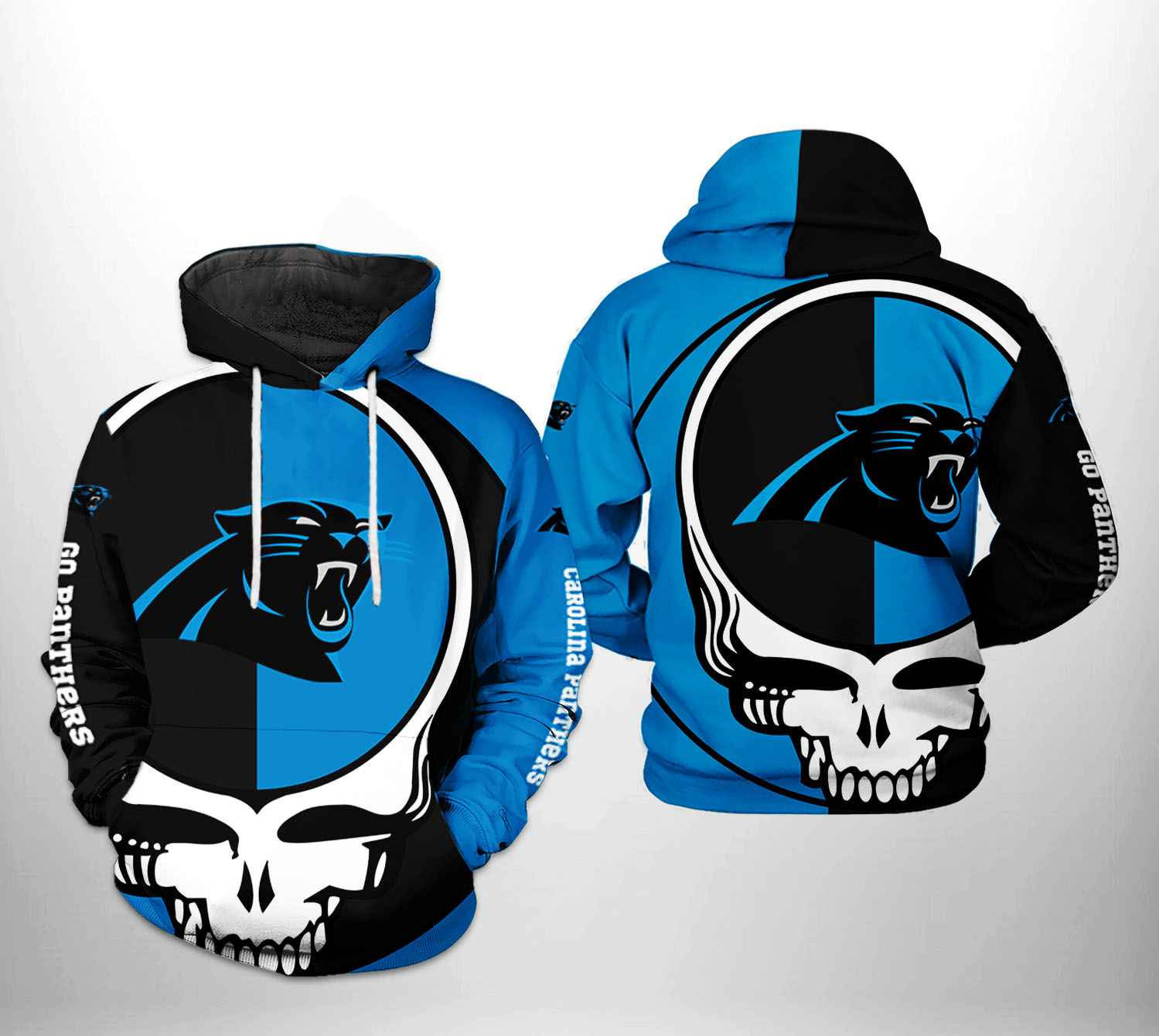 NFL Carolina Panthers NFL Grateful Dead 3D All Over Print Hoodie & Zip Hoodie