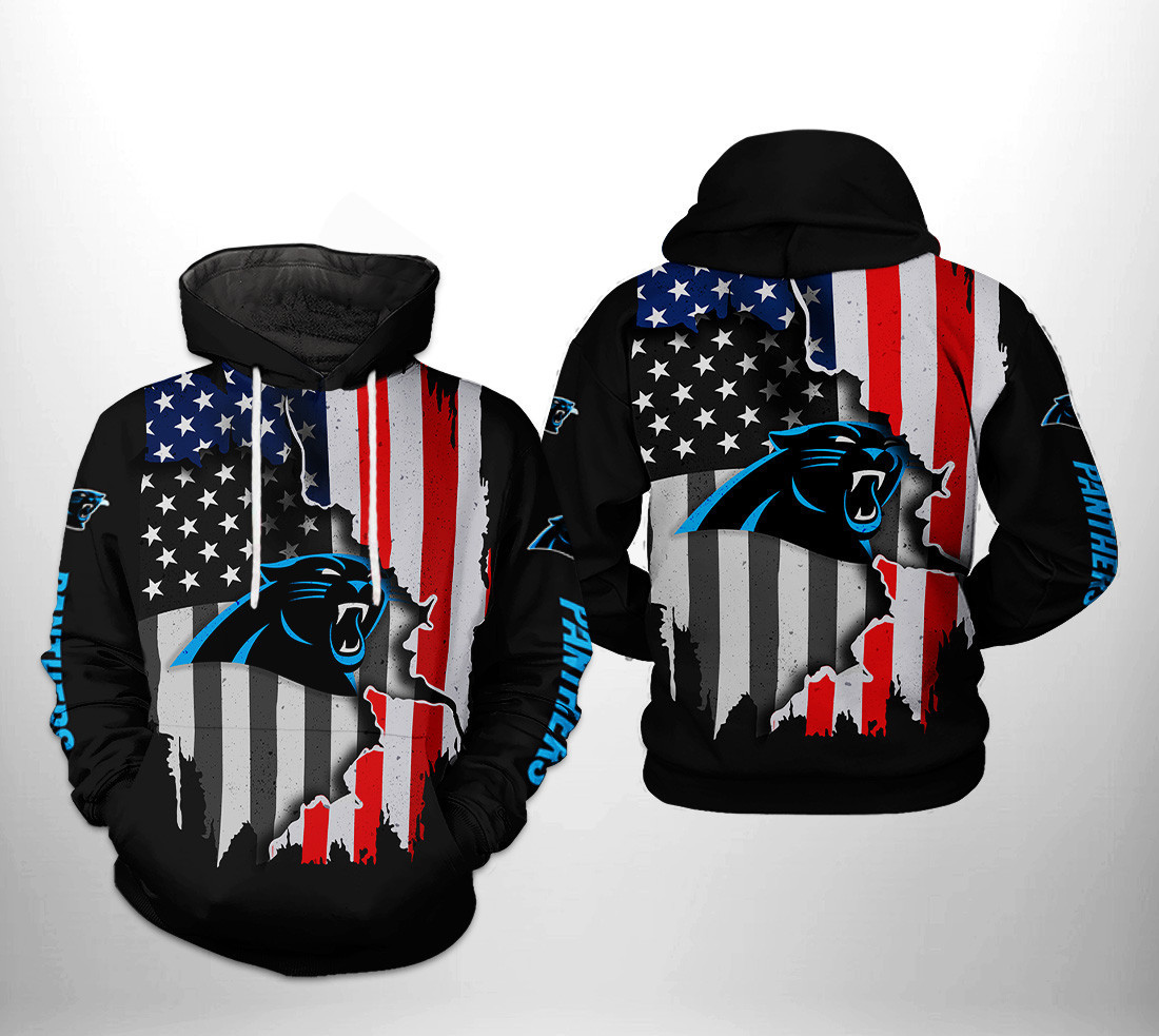 NFL Carolina Panthers NFL US Flag Team 3D All Over Print Hoodie & Zip Hoodie