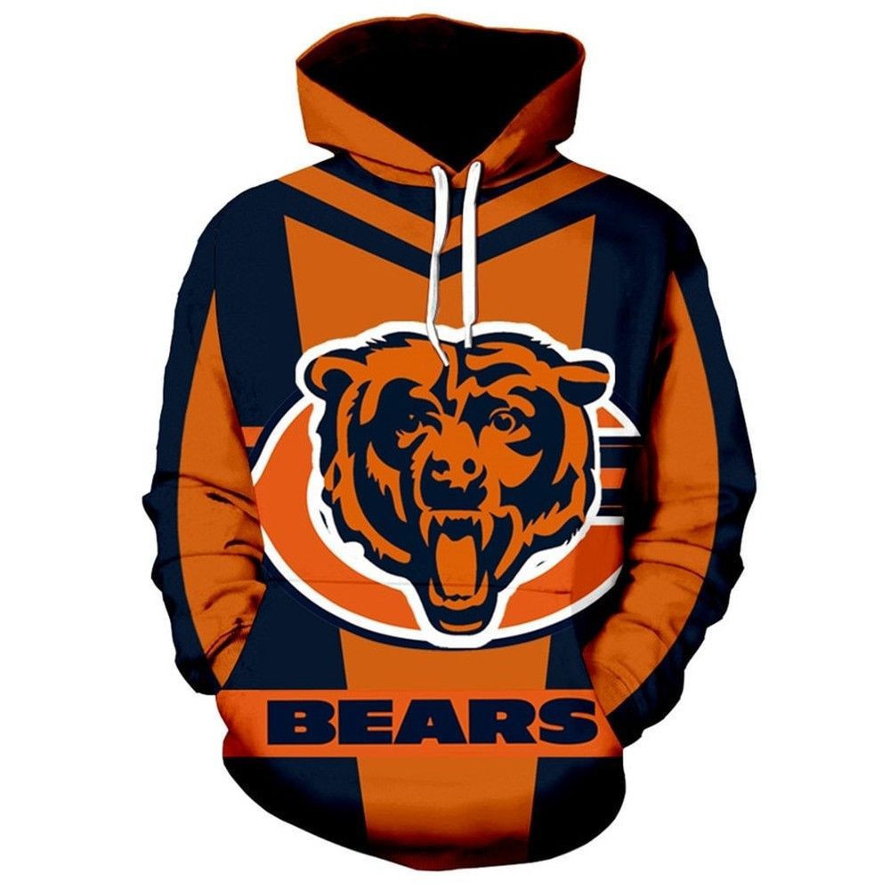 NFL Chicago Bears NFL Chicago Bears Logo 3D All Over Print Hoodie & Zip Hoodie