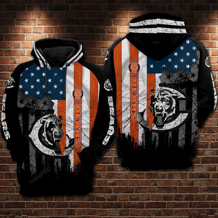 NFL Chicago Bears Nfl Football Flag American 3D All Over Print Hoodie & Zip Hoodie