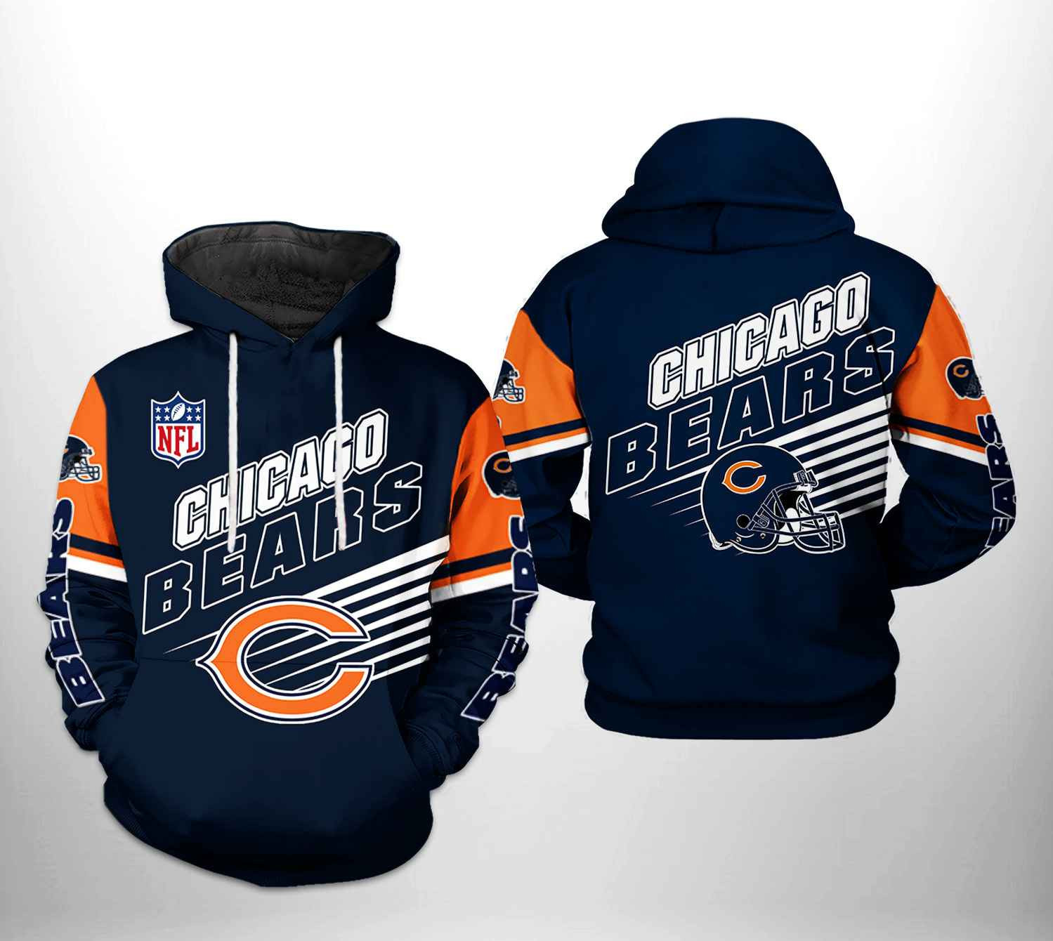 NFL Chicago Bears NFL Team 3D All Over Print Hoodie & Zip Hoodie