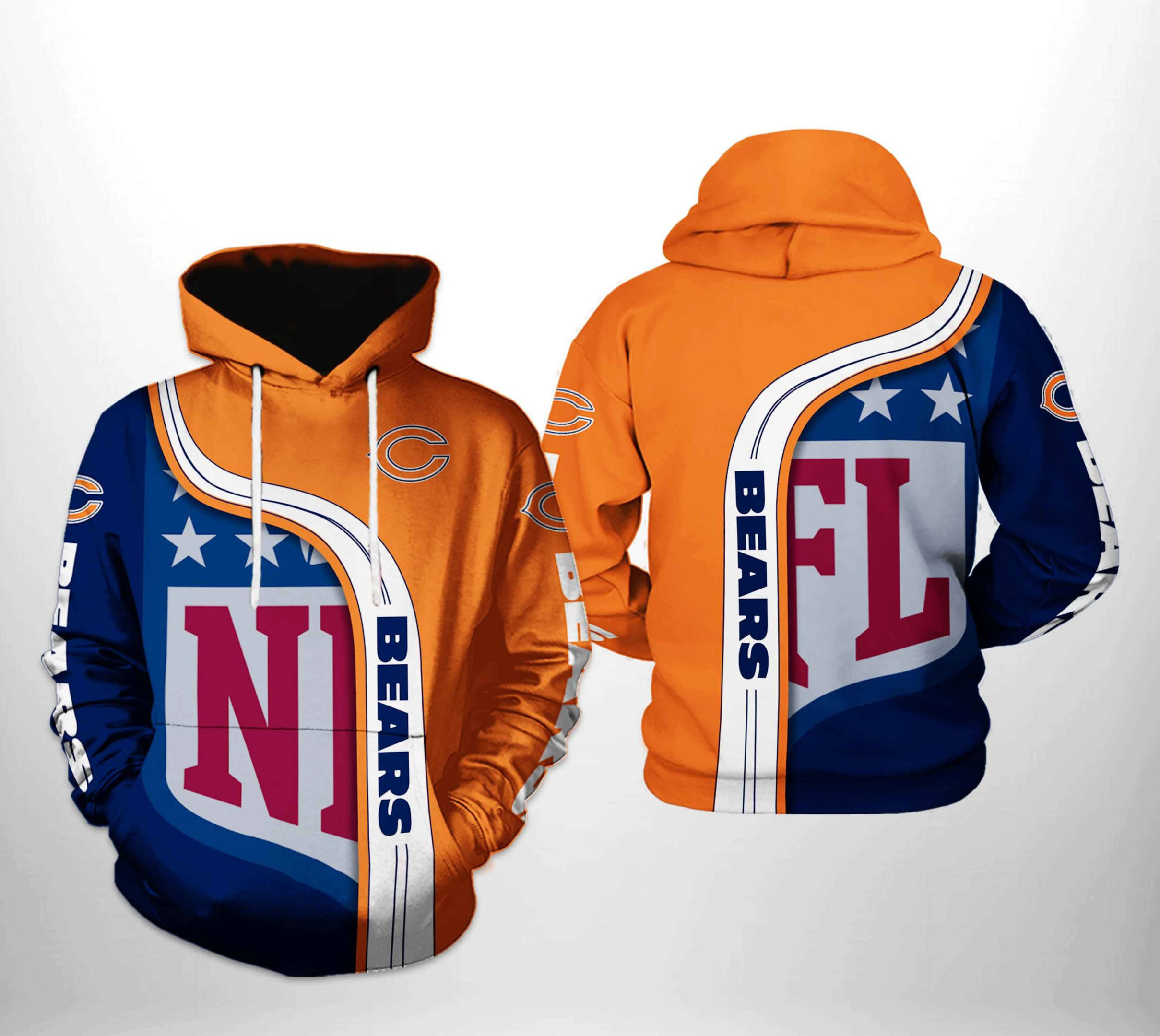 NFL Chicago Bears NFL Team 3D All Over Print Hoodie & Zip Hoodie
