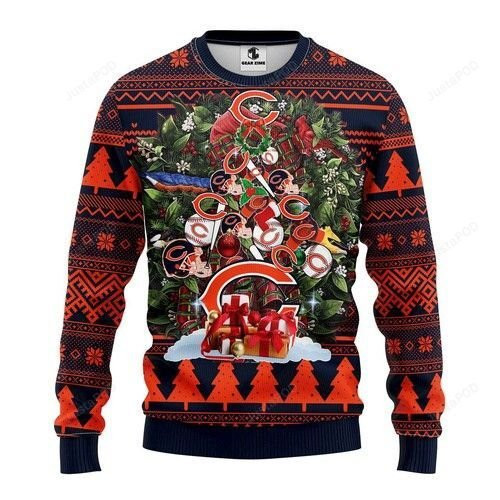 Nfl Chicago Bears Tree Christmas Ugly Christmas Sweater,