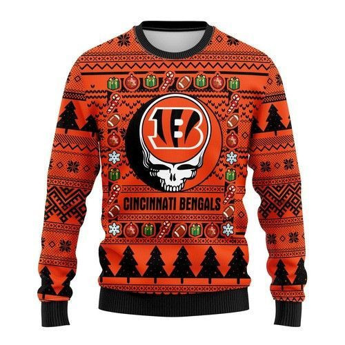 Nfl Cincinnati Bengals Grateful Dead Ugly Christmas Sweater,