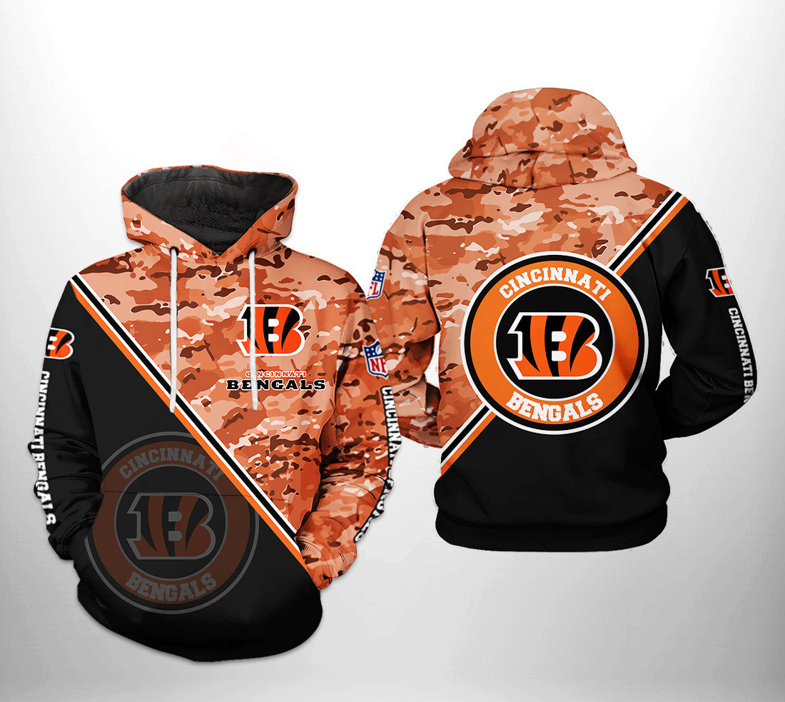 NFL Cincinnati Bengals NFL Camo Team 3D All Over Print Hoodie & Zip Hoodie