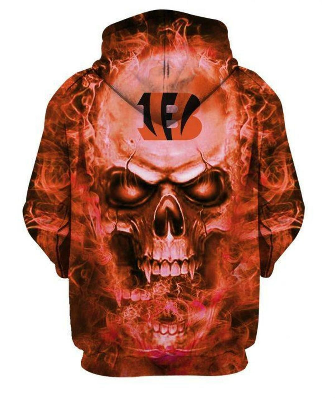 NFL Cincinnati Bengals Nfl Football Skull 3D All Over Print Hoodie & Zip Hoodie