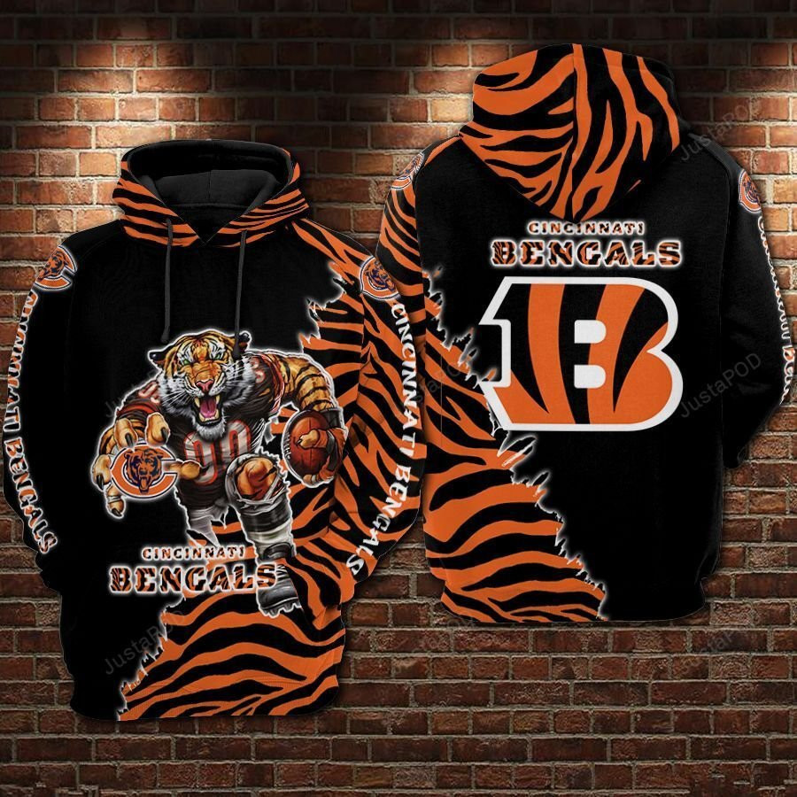 NFL Cincinnati Bengals Nfl Football Tiger 3D All Over Print Hoodie & Zip Hoodie