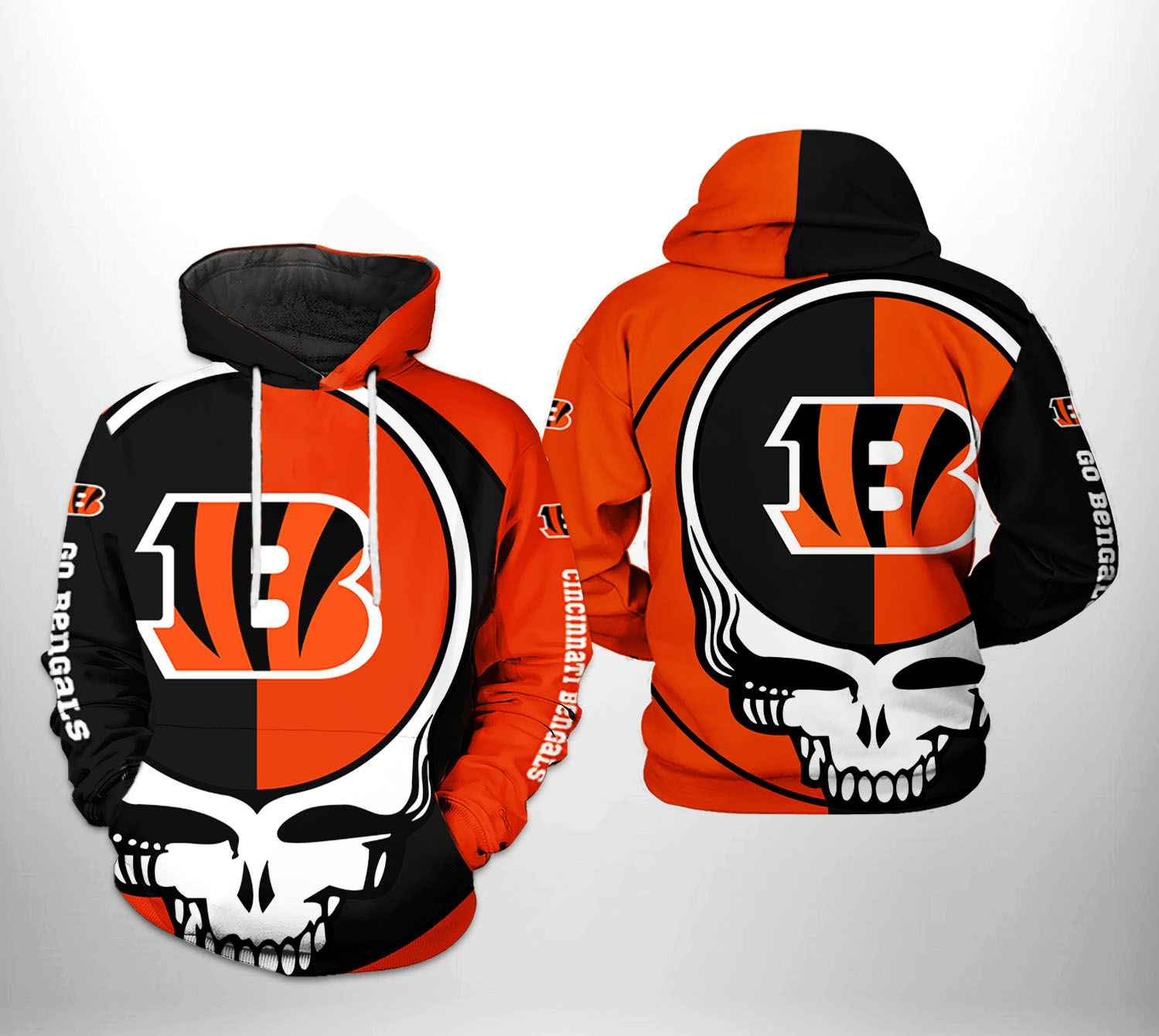 NFL Cincinnati Bengals NFL Grateful Dead 3D All Over Print Hoodie & Zip Hoodie