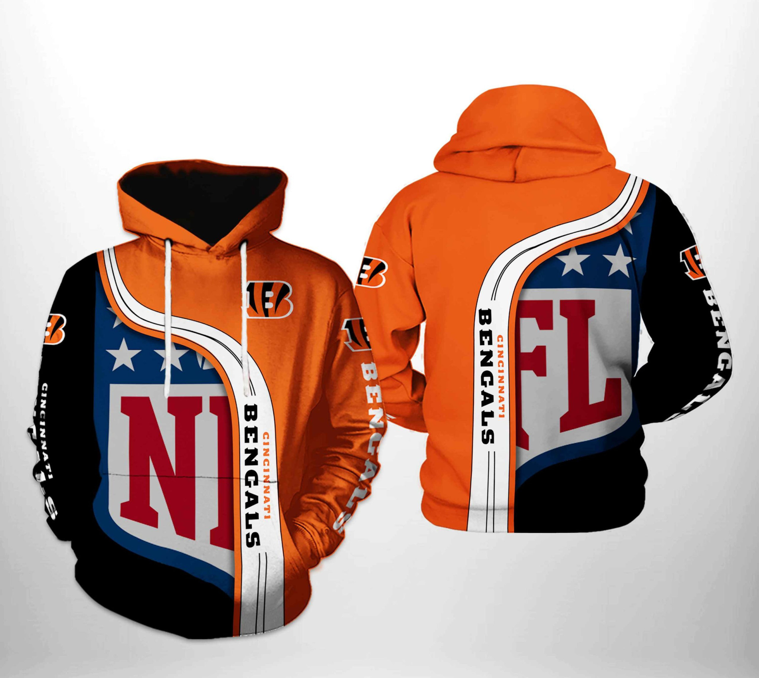 NFL Cincinnati Bengals NFL Team 3D All Over Print Hoodie & Zip Hoodie