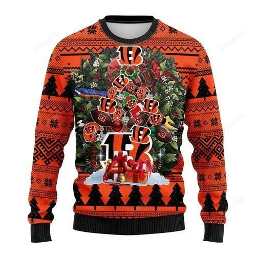 Nfl Cincinnati Bengals Tree Christmas Ugly Christmas Sweater,