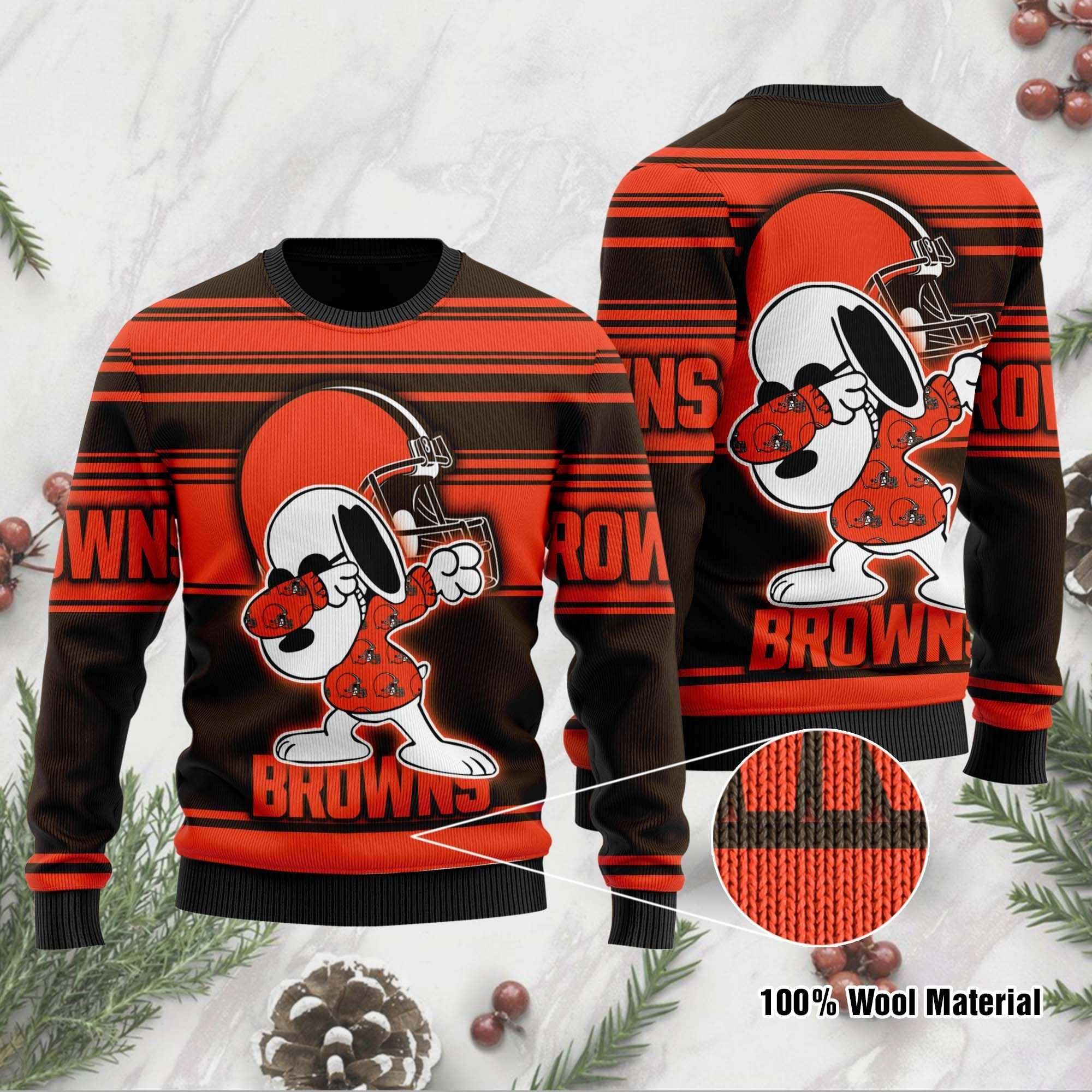 NFL Cleveland Browns D Full Printed Sweater Shirt For Football Fan Nfl Jersey Ugly Christmas Sweater, Perfect Holiday Gift