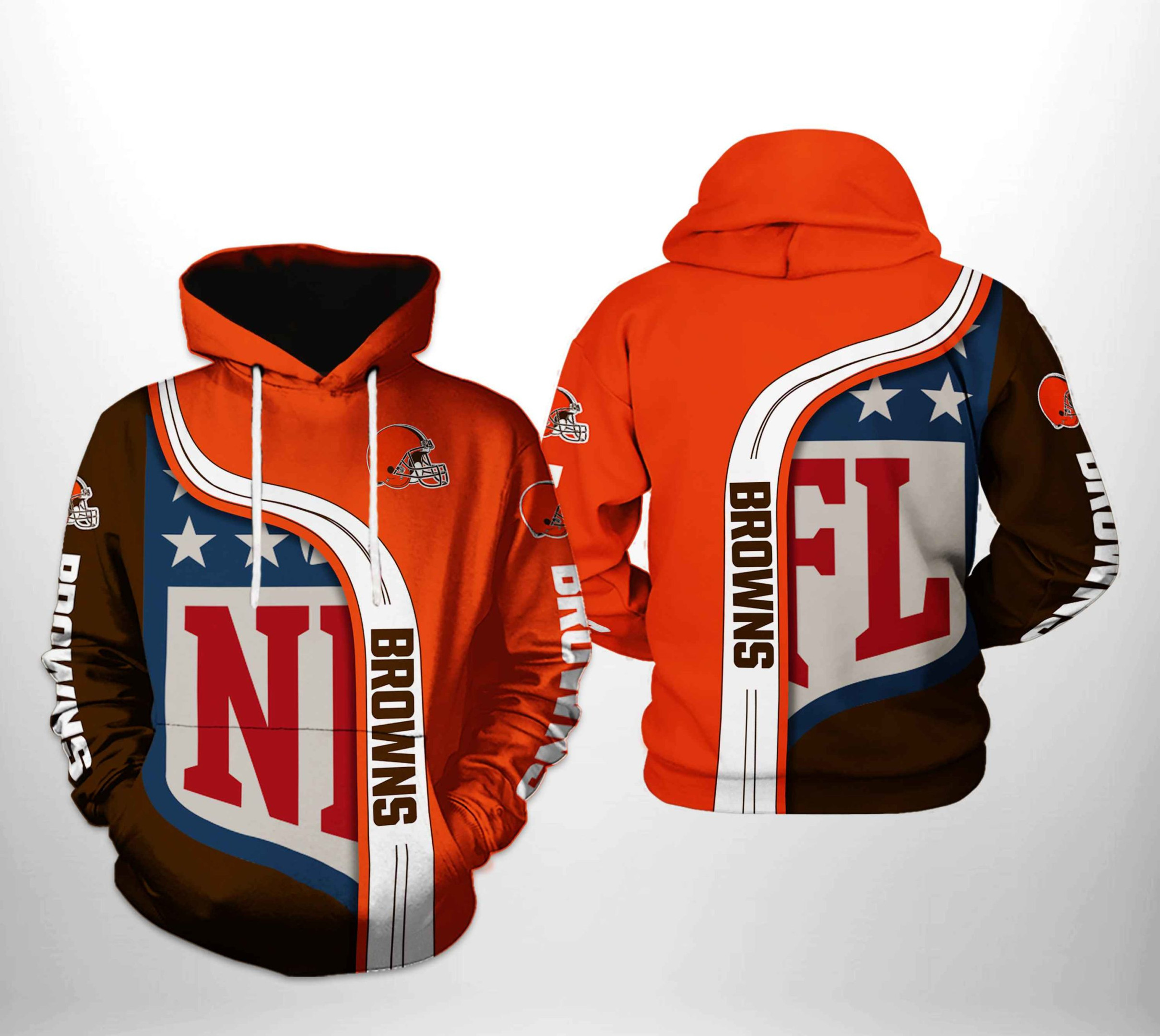 NFL Cleveland Browns NFL Team 3D All Over Print Hoodie & Zip Hoodie