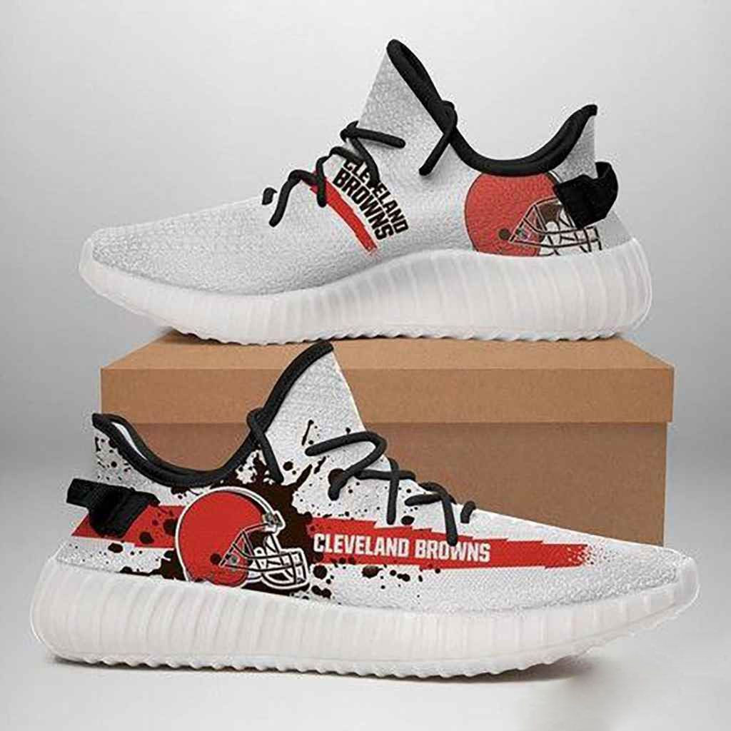 NFL Cleveland Browns White NFL Ripped White Shoes Sneakers
