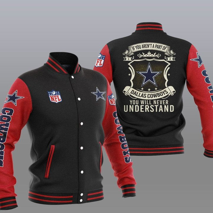 NFL Dallas Cowboys Dark Red You Will Never Understand Baseball Jacket for Men & Women | NFL Team Fan Gift