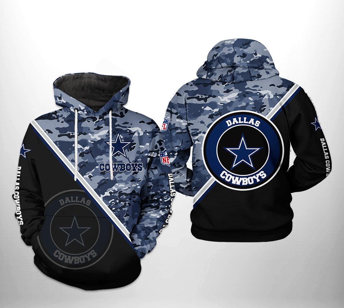 NFL Dallas Cowboys NFL Camo Team 3D All Over Print Hoodie & Zip Hoodie