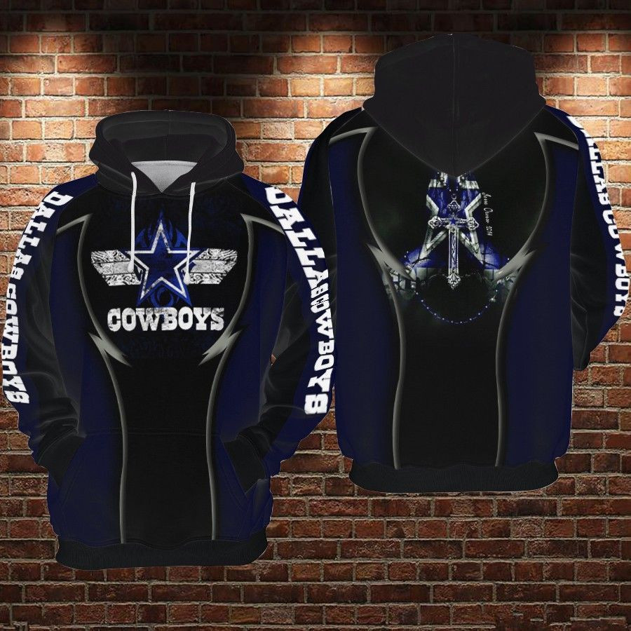 NFL Dallas Cowboys Nfl Football Jesus Cross 3D All Over Print Hoodie & Zip Hoodie
