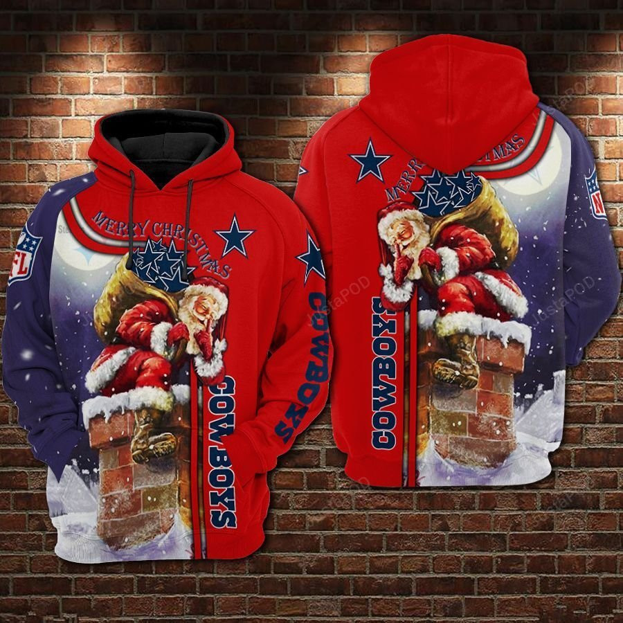 NFL Dallas Cowboys Nfl Football Merry Christmas Red 3D All Over Print Hoodie & Zip Hoodie