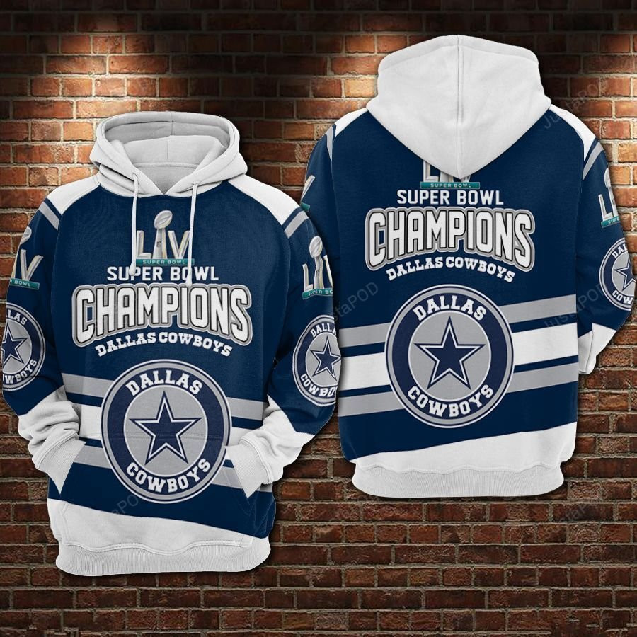 NFL Dallas Cowboys Nfl Football Super Bowl Champion 3D All Over Print Hoodie & Zip Hoodie