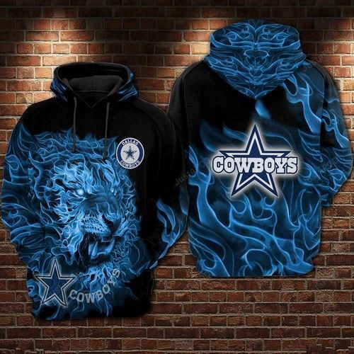 NFL Dallas Cowboys Nfl Football Tiger Smoke Blue 3D All Over Print Hoodie & Zip Hoodie