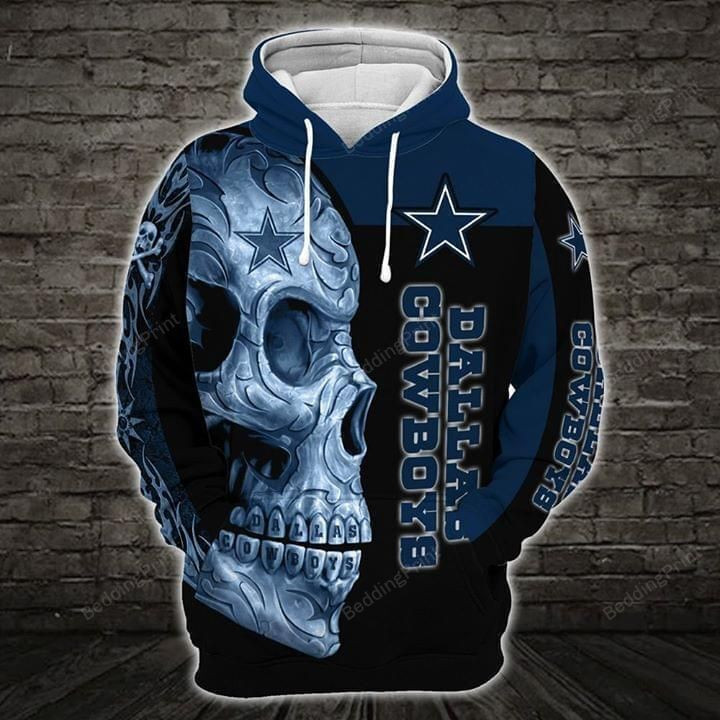 NFL Dallas Cowboys Nfl Skull 3D All Over Print Hoodie & Zip Hoodie
