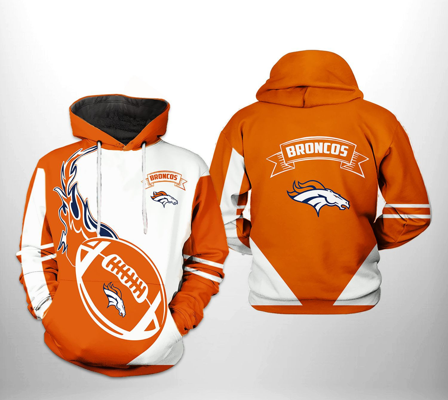 NFL Denver Broncos NFL Classic 3D All Over Print Hoodie & Zip Hoodie