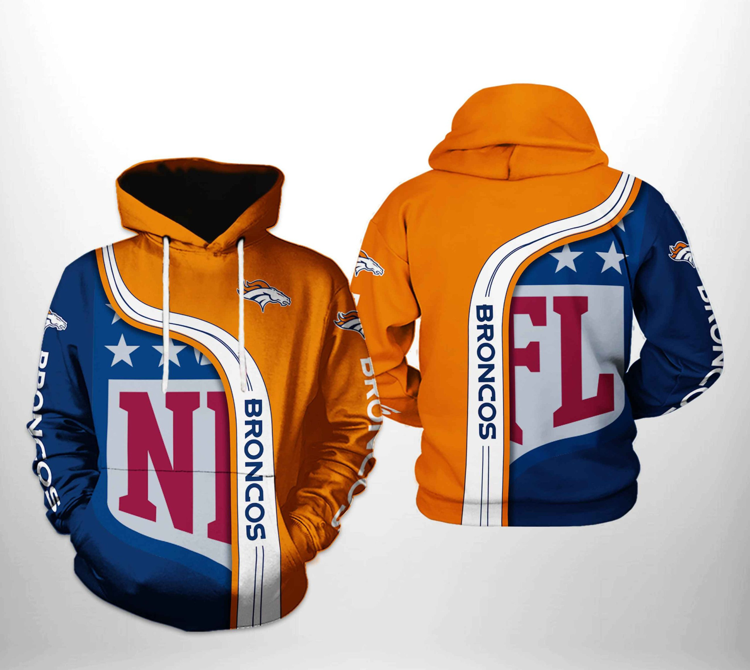 NFL Denver Broncos NFL Team 3D All Over Print Hoodie & Zip Hoodie