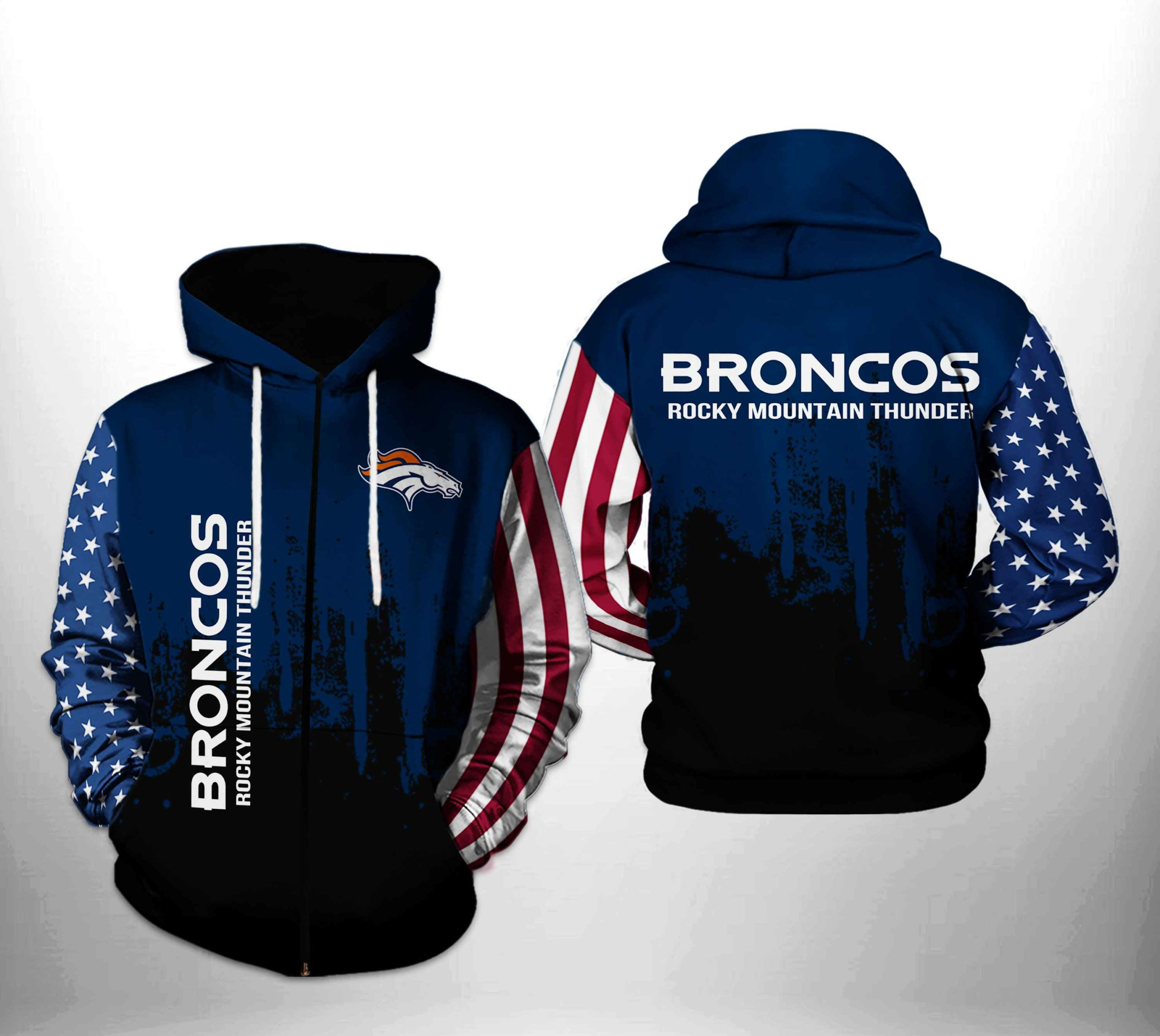 NFL Denver Broncos NFL Team US 3D All Over Print Hoodie & Zip Hoodie