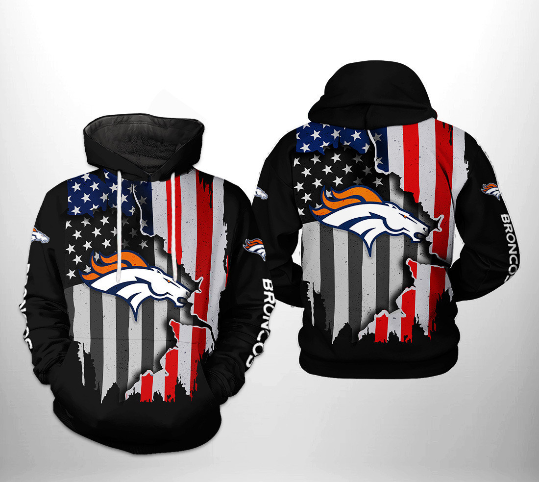 NFL Denver Broncos NFL US Flag Team 3D All Over Print Hoodie & Zip Hoodie