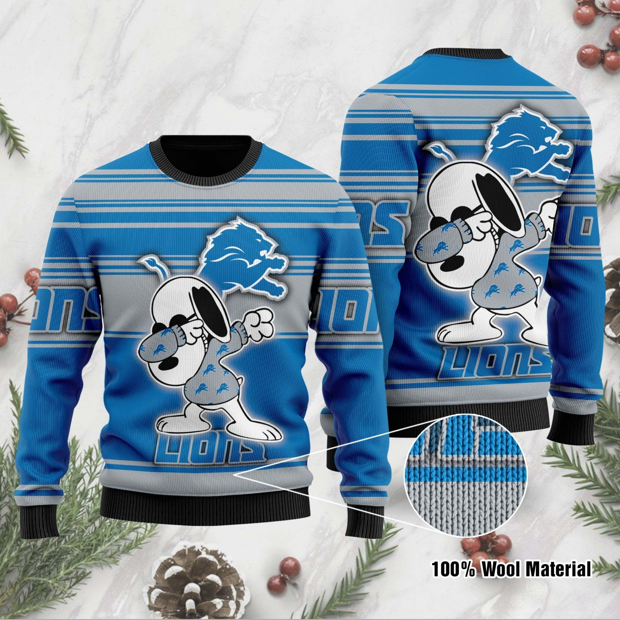 NFL Detroit Lions D Full Printed Sweater Shirt For Football Fan Nfl Jersey Ugly Christmas Sweater, Perfect Holiday Gift