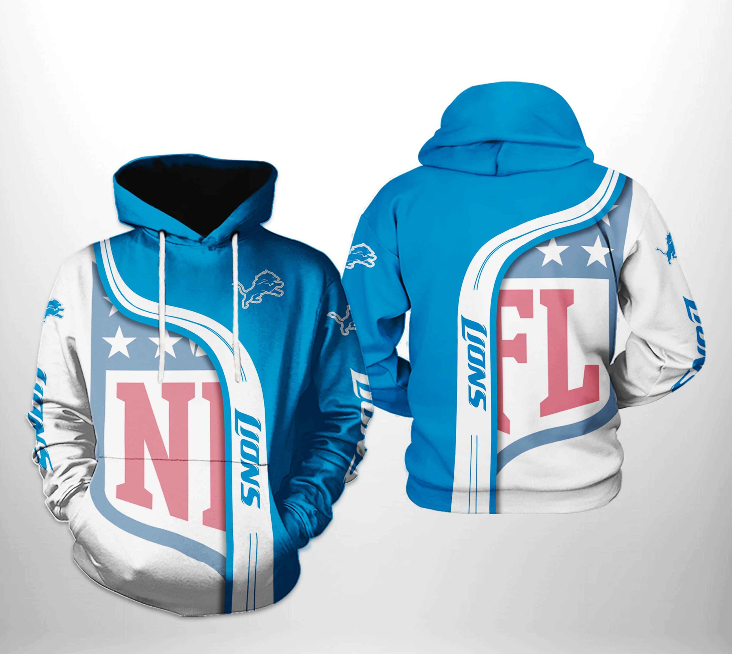 NFL Detroit Lions NFL Team 3D All Over Print Hoodie & Zip Hoodie